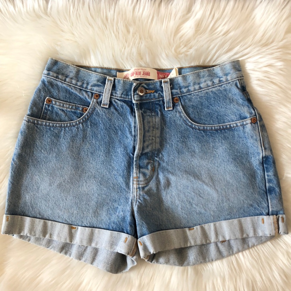 Gap High Rise Cuffed Denim Shorts Size 6